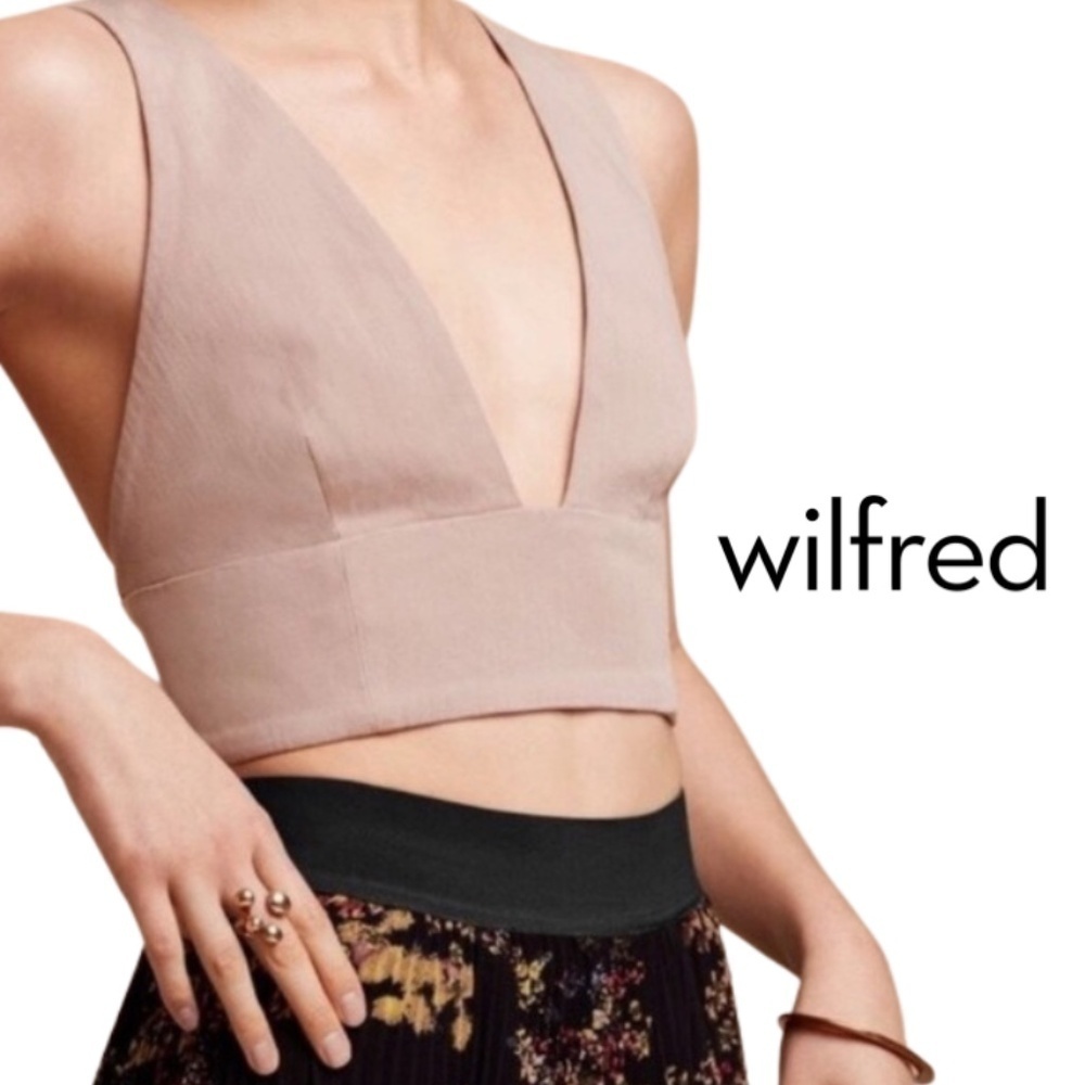 Wilfred Gerland Crop Top Deep Plunge - Taupe - Size 0